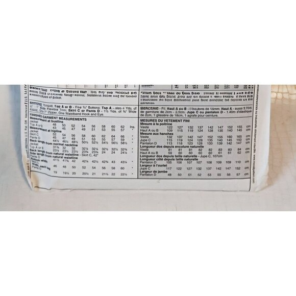 McCall’s 4043 FF Uncut Petite Unlined Jacket Lined Tops Skirt and Pants Formal C - Picture 2 of 4